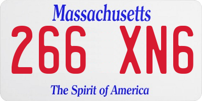MA license plate 266XN6
