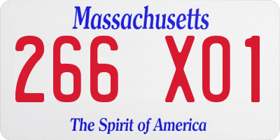 MA license plate 266XO1