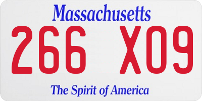 MA license plate 266XO9