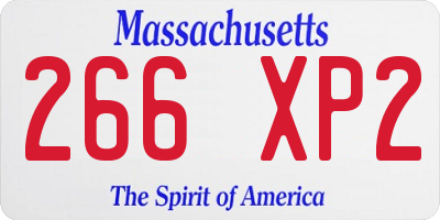 MA license plate 266XP2