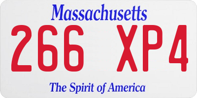 MA license plate 266XP4