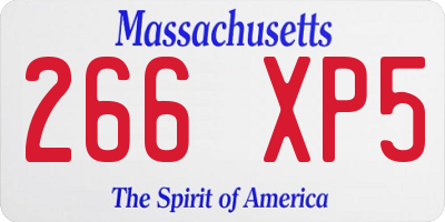MA license plate 266XP5