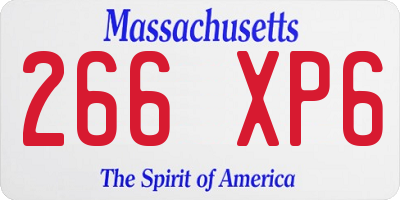 MA license plate 266XP6