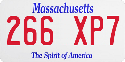 MA license plate 266XP7