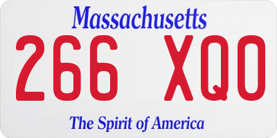 MA license plate 266XQ0