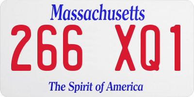 MA license plate 266XQ1