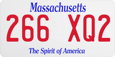 MA license plate 266XQ2