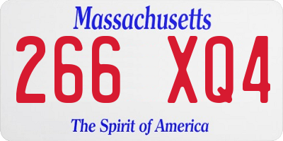 MA license plate 266XQ4