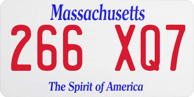 MA license plate 266XQ7