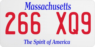 MA license plate 266XQ9