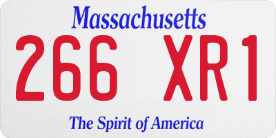MA license plate 266XR1