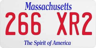 MA license plate 266XR2