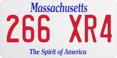 MA license plate 266XR4