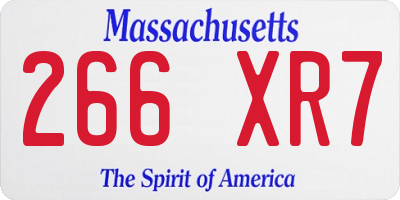 MA license plate 266XR7