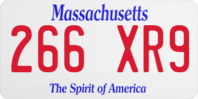 MA license plate 266XR9