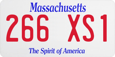 MA license plate 266XS1