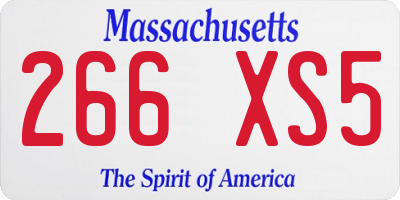 MA license plate 266XS5