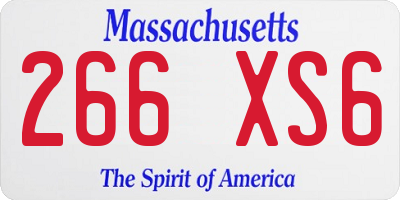 MA license plate 266XS6