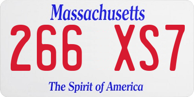 MA license plate 266XS7