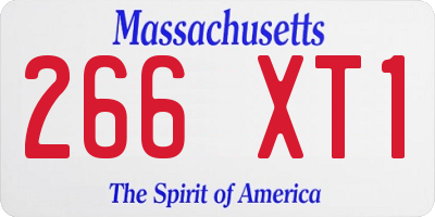 MA license plate 266XT1