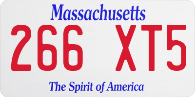 MA license plate 266XT5