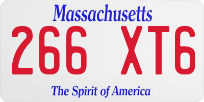 MA license plate 266XT6