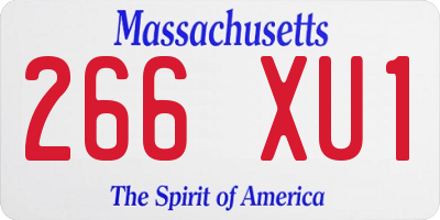 MA license plate 266XU1