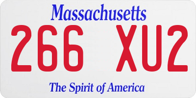 MA license plate 266XU2