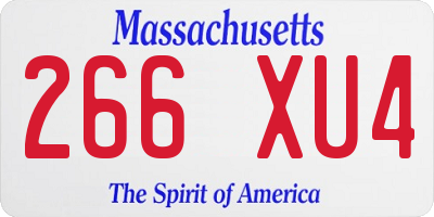 MA license plate 266XU4