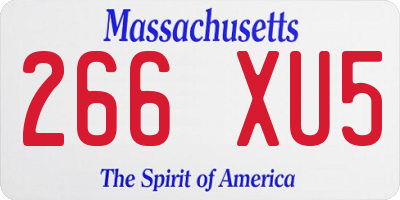 MA license plate 266XU5