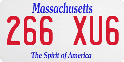 MA license plate 266XU6