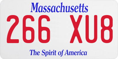 MA license plate 266XU8
