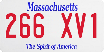 MA license plate 266XV1