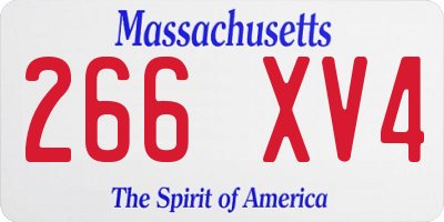 MA license plate 266XV4
