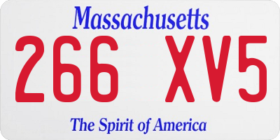 MA license plate 266XV5