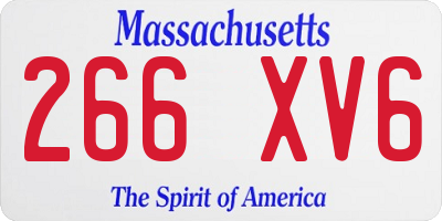 MA license plate 266XV6