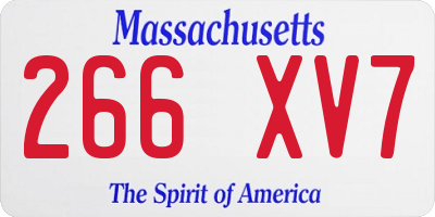 MA license plate 266XV7