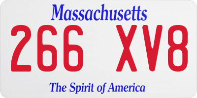 MA license plate 266XV8