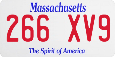 MA license plate 266XV9