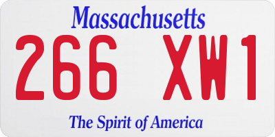 MA license plate 266XW1