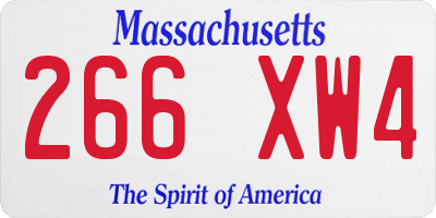 MA license plate 266XW4
