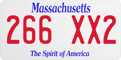 MA license plate 266XX2