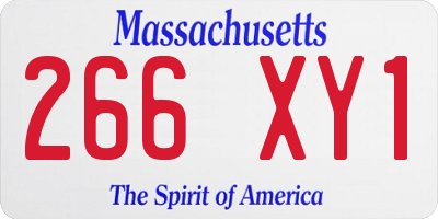 MA license plate 266XY1