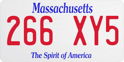 MA license plate 266XY5