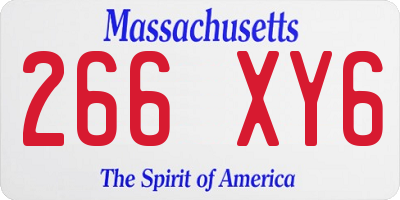 MA license plate 266XY6
