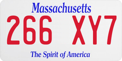MA license plate 266XY7