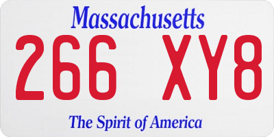 MA license plate 266XY8