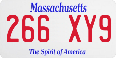 MA license plate 266XY9
