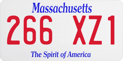 MA license plate 266XZ1