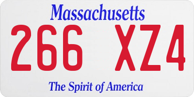 MA license plate 266XZ4